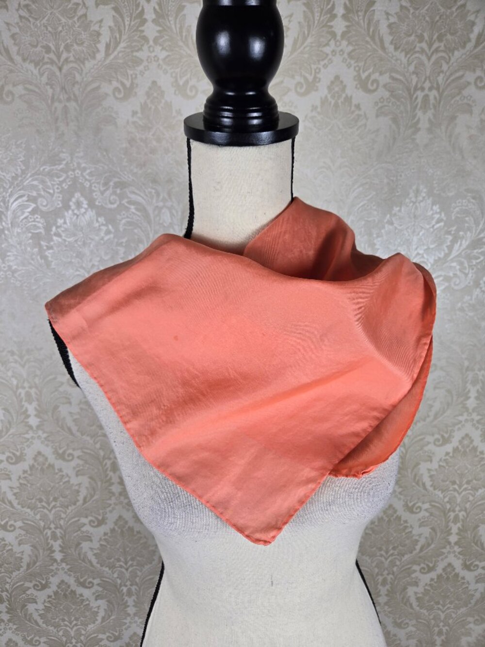 Unbranded Square Scarf Coral Color Silk Simple Classic Gifts Everyday Monochrome